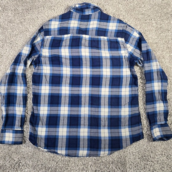 Ed Hardy Shirt Mens‎ Large Blue Plaid Button Up Long Sleeve Outdoors Casual - Picture 9 of 13